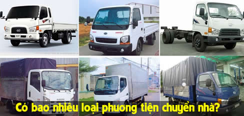 Có bao nhiêu loại phương tiện chuyển nhà