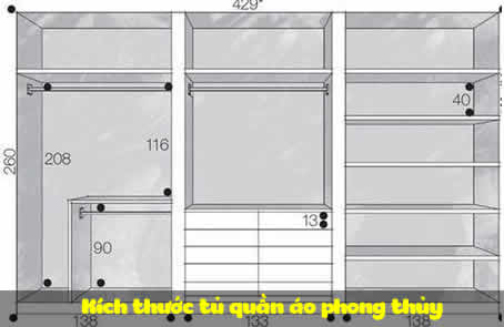 Kích thước tủ quần áo phong thủy