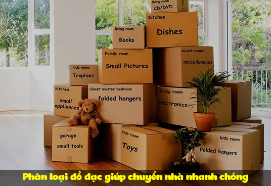 Phân loại đồ đạc giúp chuyển nhà nhanh chóng