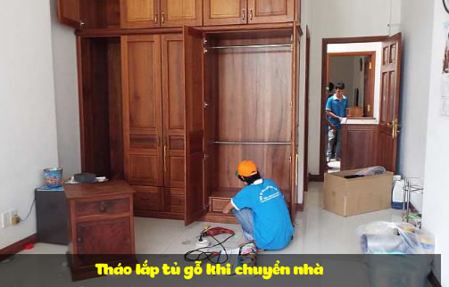 Tháo lắp tủ gỗ khi chuyển nhà